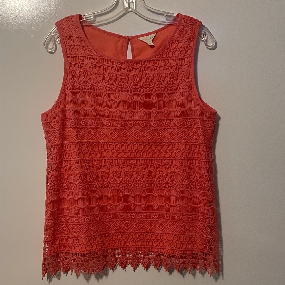 Adiva Coral Crocheted Sleeveless Top Size Medium